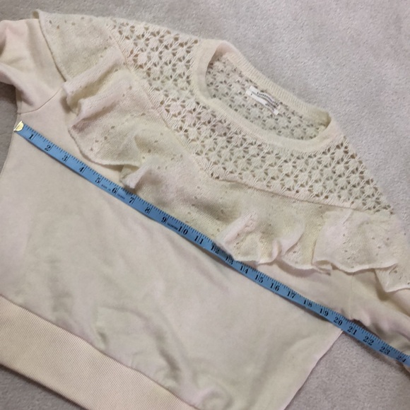 By Anthropologie Cream sweater with Crochet knit details - Picture 11 of 13